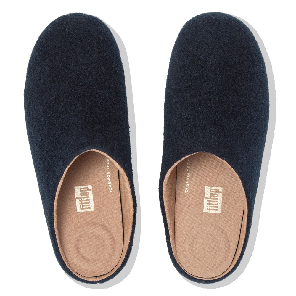 Fitflop Womens Slippers Navy - Chrissie Felt - FD7513062